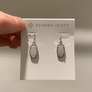 Lee Silver Drop Earrings in Iridescent Drusy